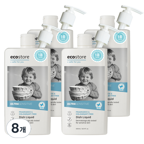 에코스토어 주방세제 겸 젖병세정제 무향, 500ml, 8개