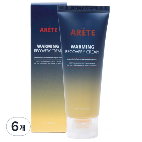 아레떼 워밍리커버리크림 스포츠크림, 6개, 100ml