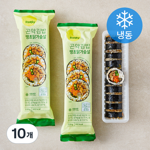 Rally 곤약김밥 땡초 닭가슴살 (냉동), 220g, 10개