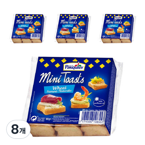 파스키에 미니 토스트 과자, 80g, 8개