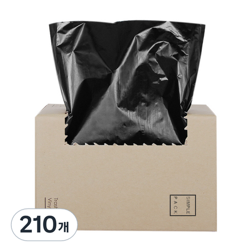 [국내생산] 담다비닐 이지롤 분리수거용 검정 쓰레기봉투, 20L, 210개