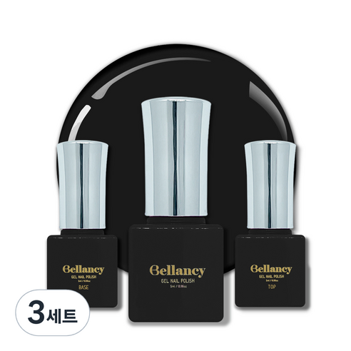 벨랑시 원스텝 젤네일 5ml + 젤네일 베이스 5ml + 젤네일 탑 5ml 세트, 3세트, 벨랑시 베이스 5ml+SN 01 글래시 블랙 5ml+벨랑시 탑 5ml