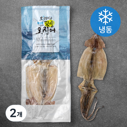 오바다 국내산 마른오징어 3미 (냉동), 180g, 2개