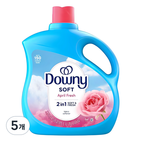 다우니 섬유유연제 에이프릴 프레쉬 본품, 3.29L, 5개