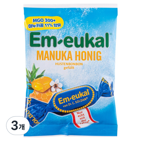 엠오이칼 마누카 꿀 목캔디, 75g, 3개