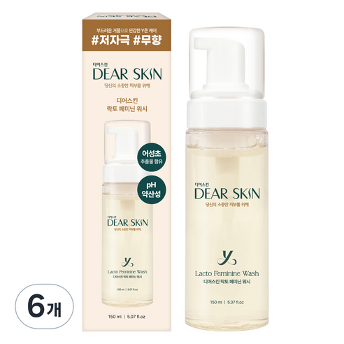 디어스킨 락토 페미닌 워시, 6개, 150ml