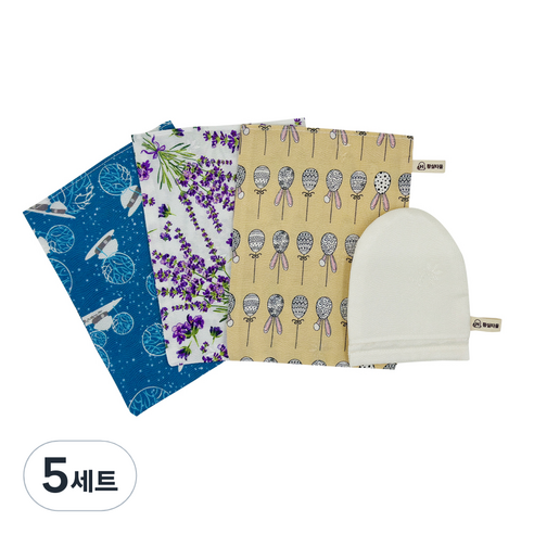 황실 사각타올 3종 + 세안타올 화이트 세트, 혼합색상, 5세트