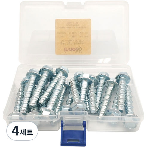 이노공구 콘크리트앙카 후렌찌볼트 60mm x 20p + 케이스, 4세트