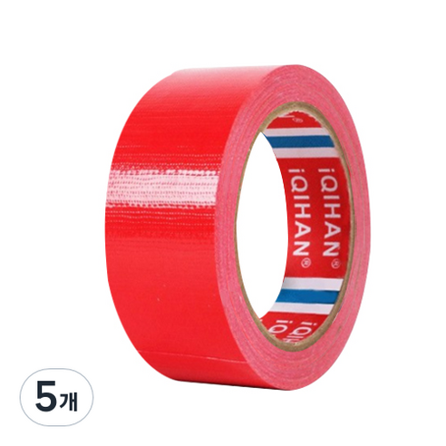 다다 고점도 강력 면 테이프 40mm x 50m, 적색, 5개