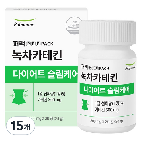 퍼팩 풀무원 퍼팩 녹차카테킨 다이어트슬림케어 24g, 15개, 30정
