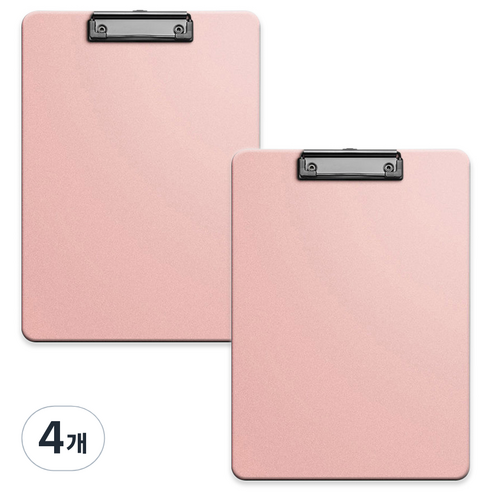 코히모 A4 PP재질 클립보드 3mm 3W321, 4개, 핑크