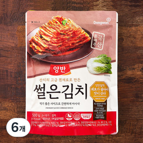 양반 썰은김치, 500g, 6개