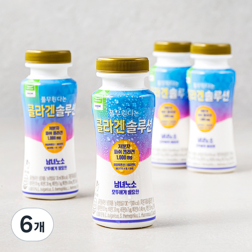 풀무원 다논 콜라겐 솔루션 요구르트 병 4입, 130ml, 6개