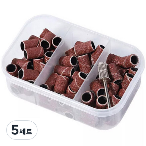 네일 샌딩 밴드 01 75p + 비트 베어링 세트, 5세트, 혼합색상