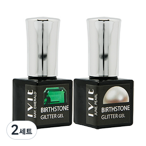 아이빛 탄생석 글리터젤 2p 세트, 글리터젤 5월 에메랄드 + 6월 진주, 2세트