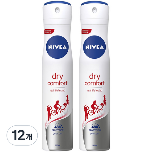 니베아 드라이 콤포트 데오드란트, 200ml, 12개
