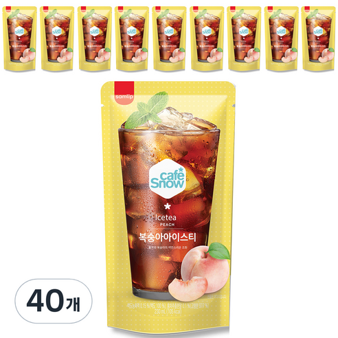 카페스노우 복숭아 아이스티, 230ml, 40개