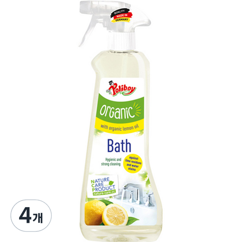 폴리보이 오가닉 욕실 클리너 스프레이, 500ml, 4개