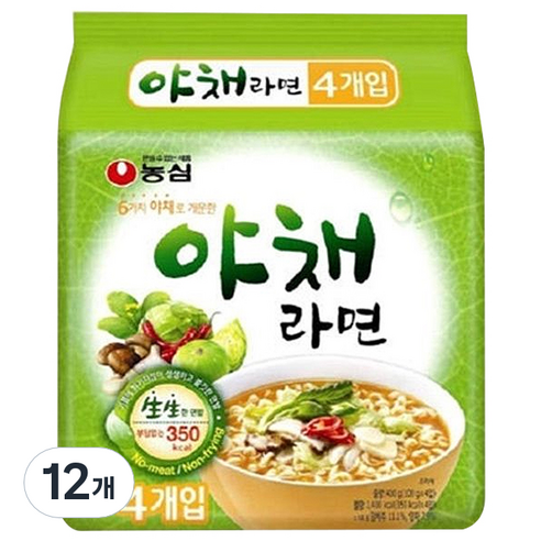 농심 야채라면 100g, 12개
