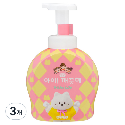 아이깨끗해 어프어프 핸드워시 화이트 릴리향, 490ml, 3개