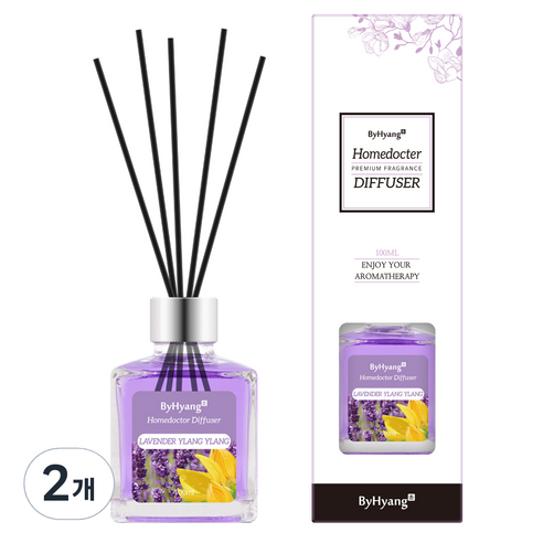 바이향 리프레싱 홈닥터 디퓨져 100ml, 라벤더 일랑일랑, 2개