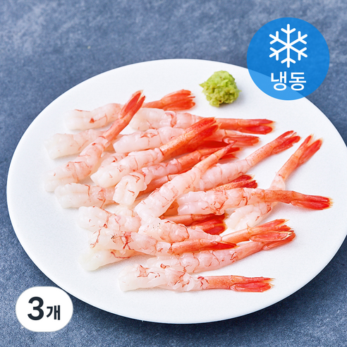북방도화새우살 포장횟감 20미 (냉동), 3개, 60g(L)