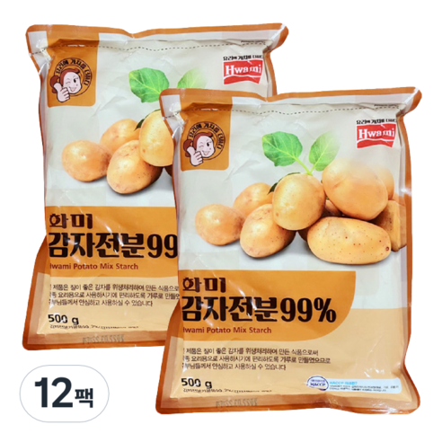 화미_감자전분(99%), 500g, 12개