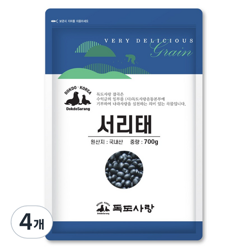 독도사랑 서리태콩, 700g, 4개