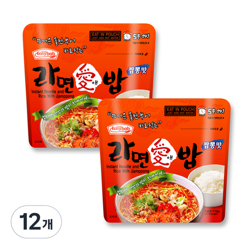 이지밥 라면애밥 짬뽕맛, 110g, 12개