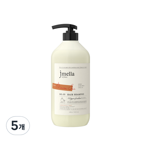 제이멜라 인 프랑스 메종 수아 헤어 샴푸, 1000ml, 5개