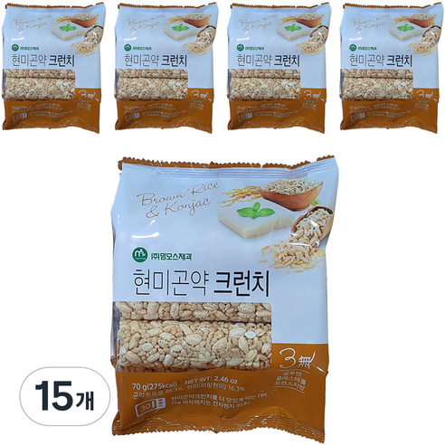 맘모스제과 현미 곤약 크런치 쌀과자, 70g, 15개