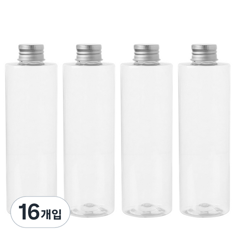 병도매닷컴 AC250 투명 음료용기 알루미늄 실버캡, 250ml, 4개
