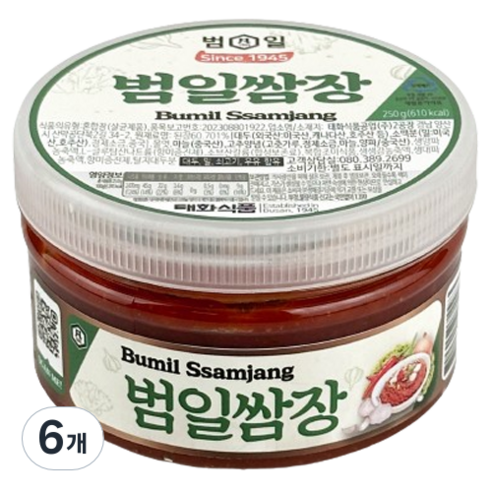 범일 쌈장, 250g, 6개
