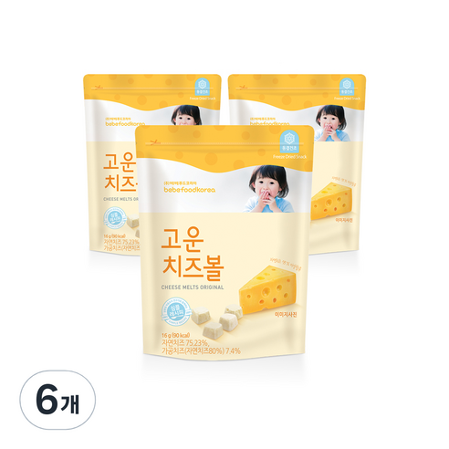 베베푸드 고운 치즈볼, 16g, 6개
