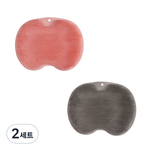 나우필 발세척 브러쉬 각질제거 지압 패드 핑크 + 그레이 2종 세트, 2세트