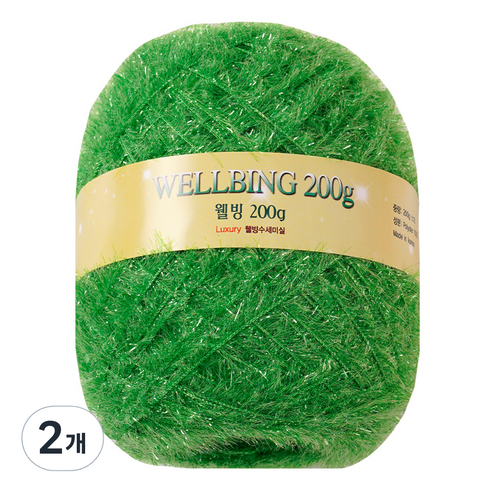 연일섬유 웰빙수세미 콘사 뜨개실 200g, 03 연두, 2개