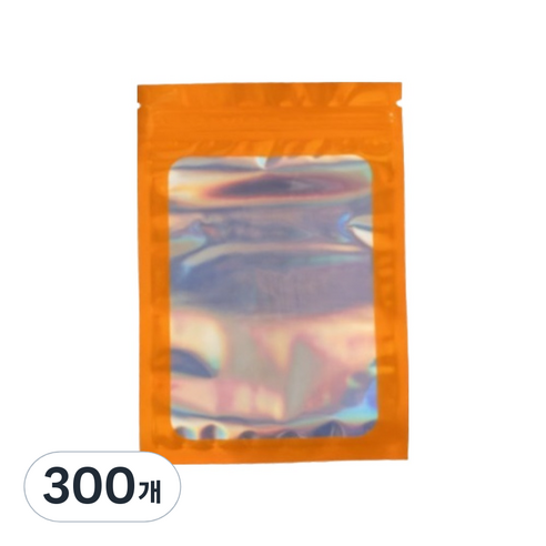 올하이 컬러풀 오로라 다용도 OPP 소품 포카 포장 지퍼백 슬리브 포장봉투 7.5 x 10 cm, 300개, 오렌지