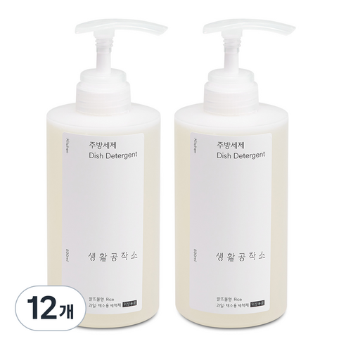 생활공작소 주방세제 쌀뜨물향, 500ml, 12개