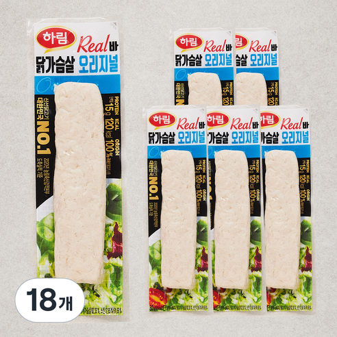 하림 리얼바 닭가슴살 오리지널, 80g, 18개