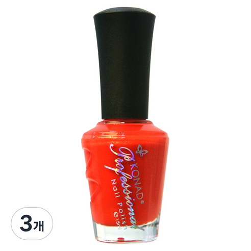 코나드 프로페셔널 레귤러 네일 폴리쉬 15ml, 썸머오렌지, 3개