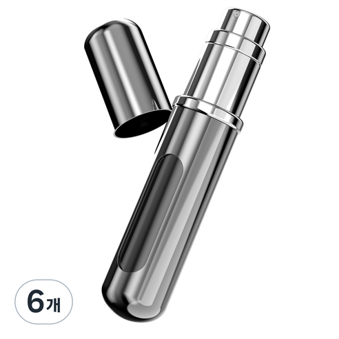 소이소이 펌핑식 향수 리필 공병 6ml, 실버, 6개