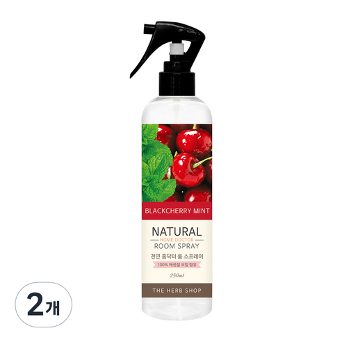 홈닥터 내추럴 룸 스프레이 블랙체리 민트, 250ml, 2개