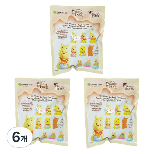 에네스코 매직캐슬 디즈니 곰돌이푸 피규어 4cm 랜덤발송, 6개