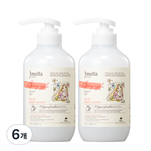 제이멜라 인 프랑스 디즈니 스프링 애플 바디 로션 과일향, 6개, 500ml