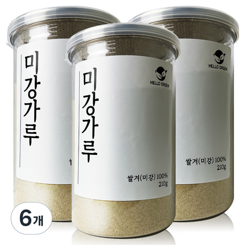헬로우그린 미강가루, 210g, 6개