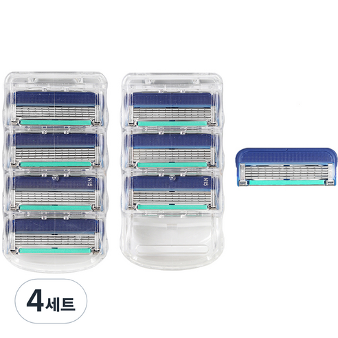 온비유 질레트 호환 프리미엄 밀착 5중 면도날 퓨전 매뉴얼, 4개입, 4세트