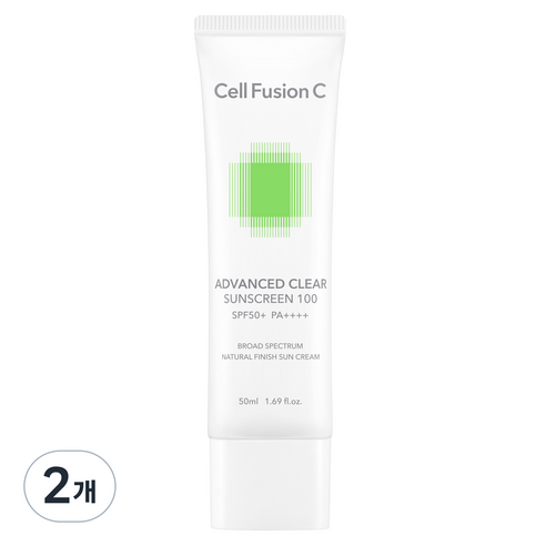 셀퓨전씨 어드밴스드 클리어 썬스크린 100 SPF50+ PA++++, 50ml, 2개