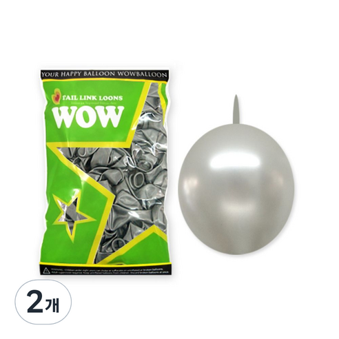 링커룬 풍선 15cm 100개입, 펄실버, 2개