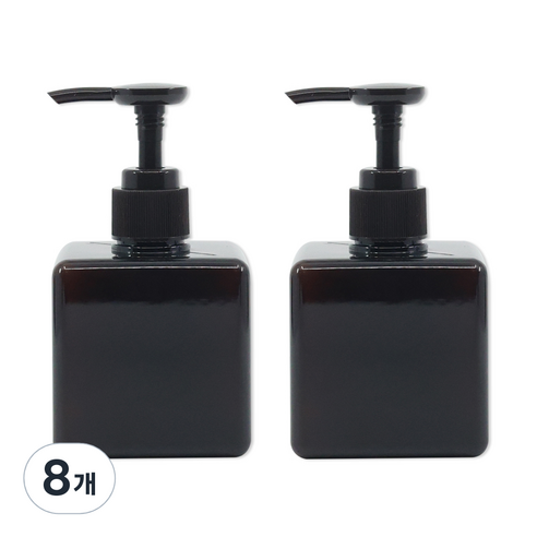 뉴앤룩 사각 디스펜서 주방세제 리필용기 일반형 250ml, 브라운, 8개