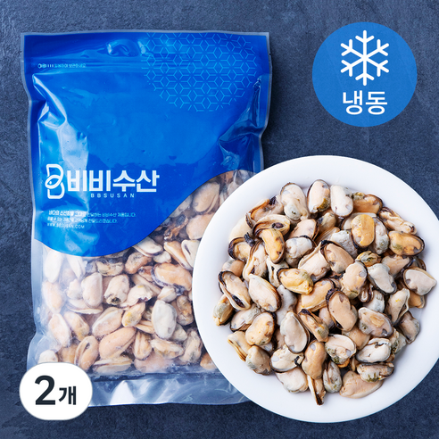 비비수산 큼직한 자숙 홍합살 (냉동), 800g, 2개